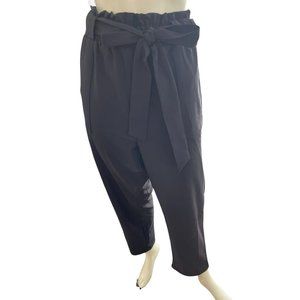 Grace Karin Black Pants with Ruffle Band and Tie (NWT)